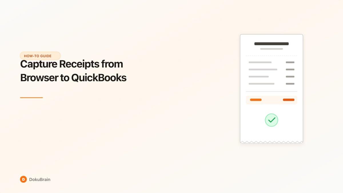 Receipt with itemized amounts and a green verification checkmark for expense capture