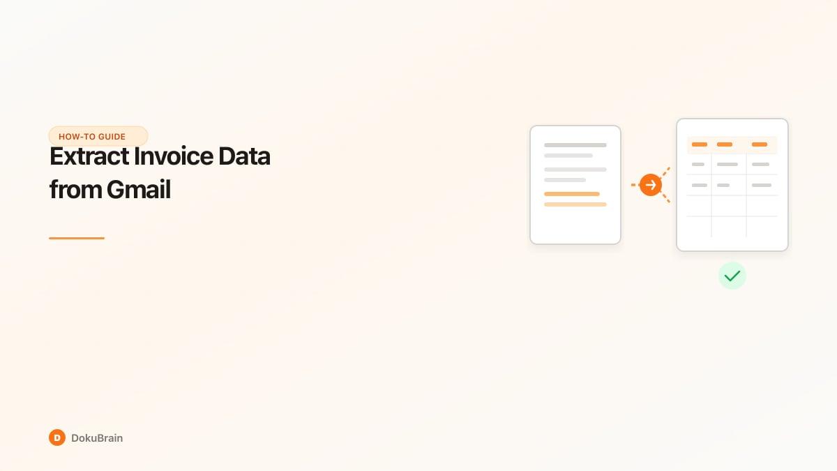 PDF document flowing into a structured spreadsheet with extracted invoice fields
