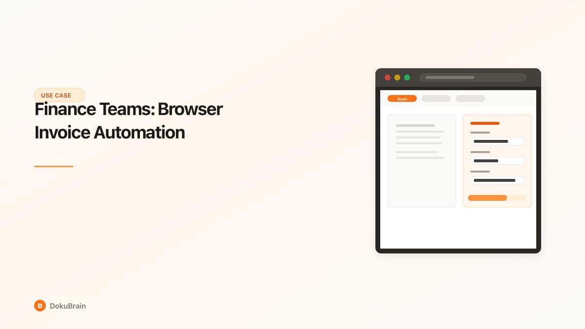 Browser window showing invoice scanning interface with extracted financial data fields