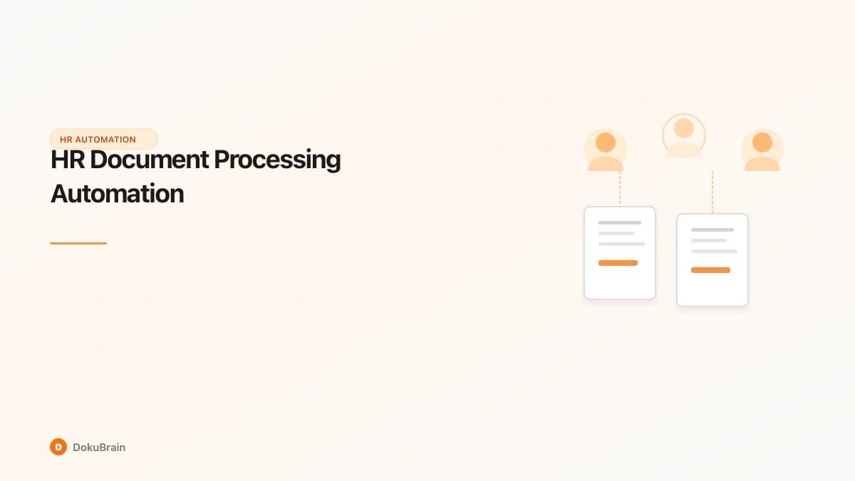 Illustration of employee profiles connected to onboarding documents with automated data flow