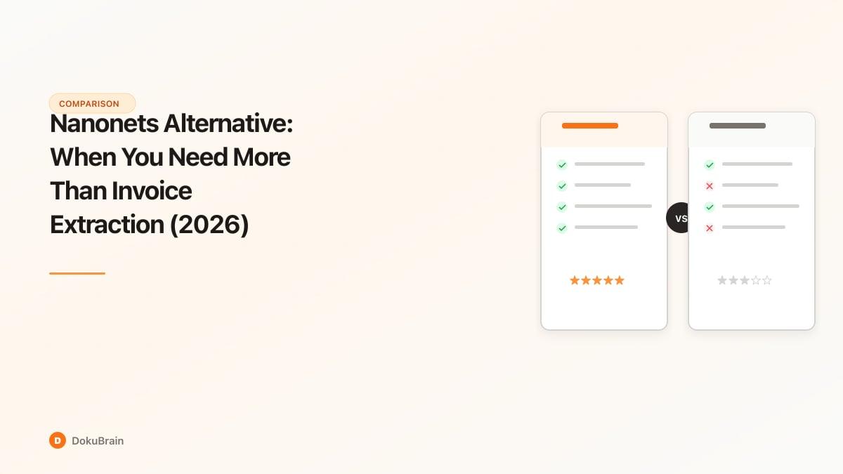 Comparison of a narrow invoice-focused tool versus a full document operations platform handling multiple document types
